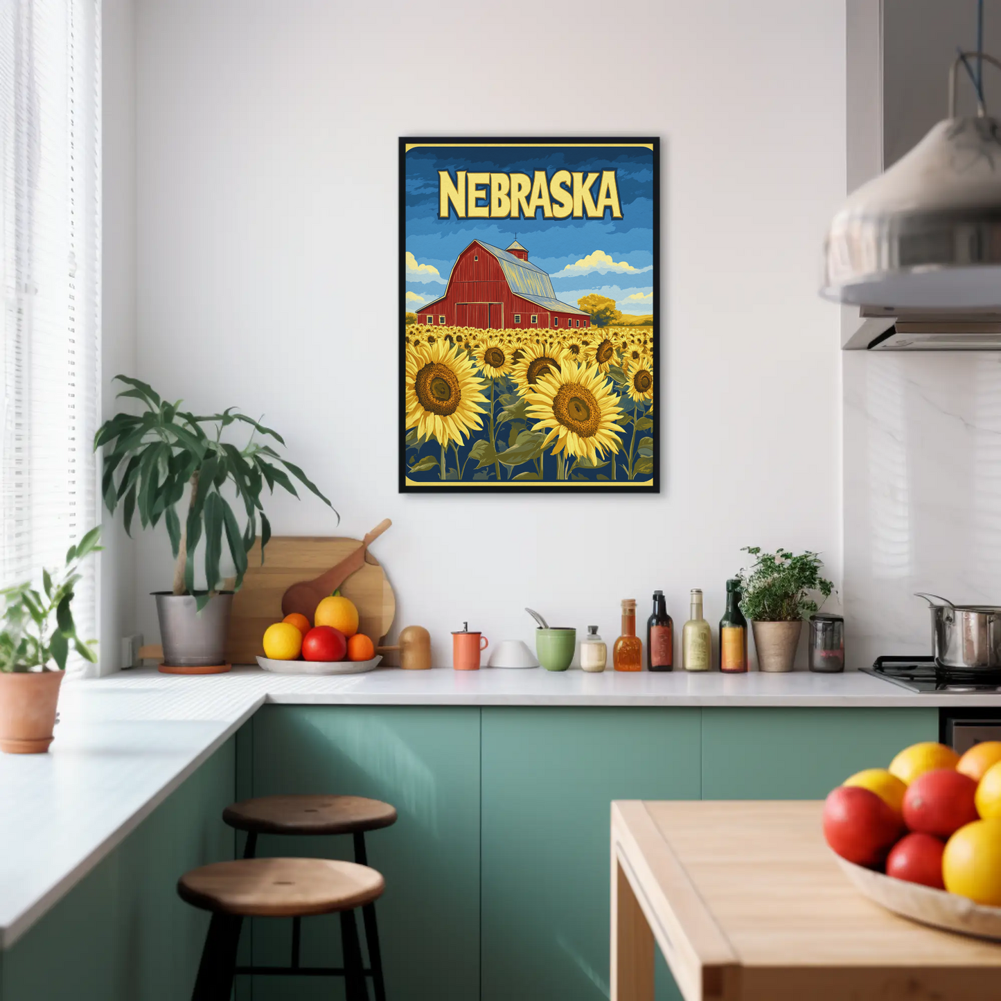 Nebraska Sunflower Fields Poster