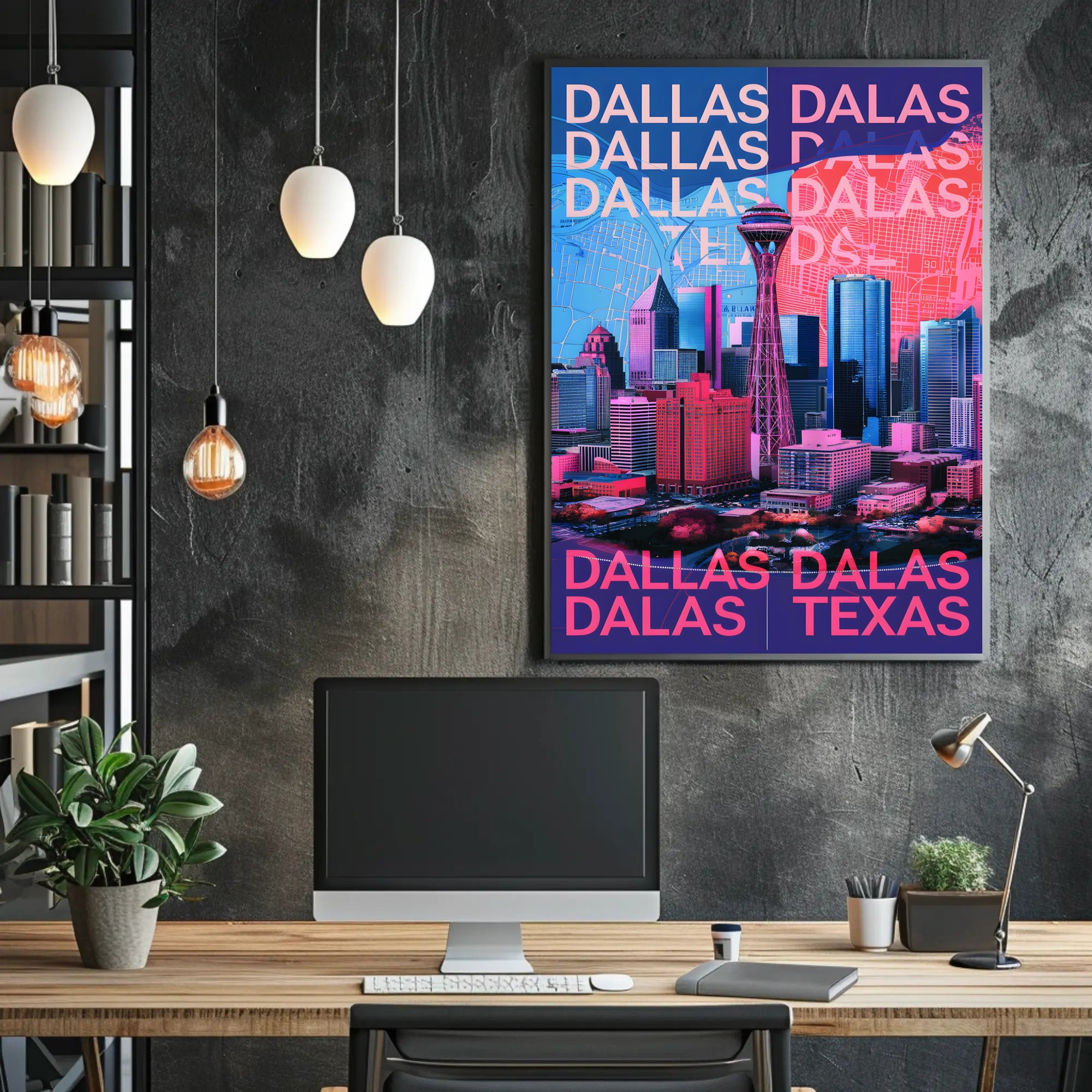 Vibrant Dallas Skyline Poster