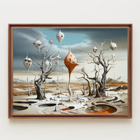 Surreal Landscape with Futuristic Tree-Pods: Sci-Fi Poster