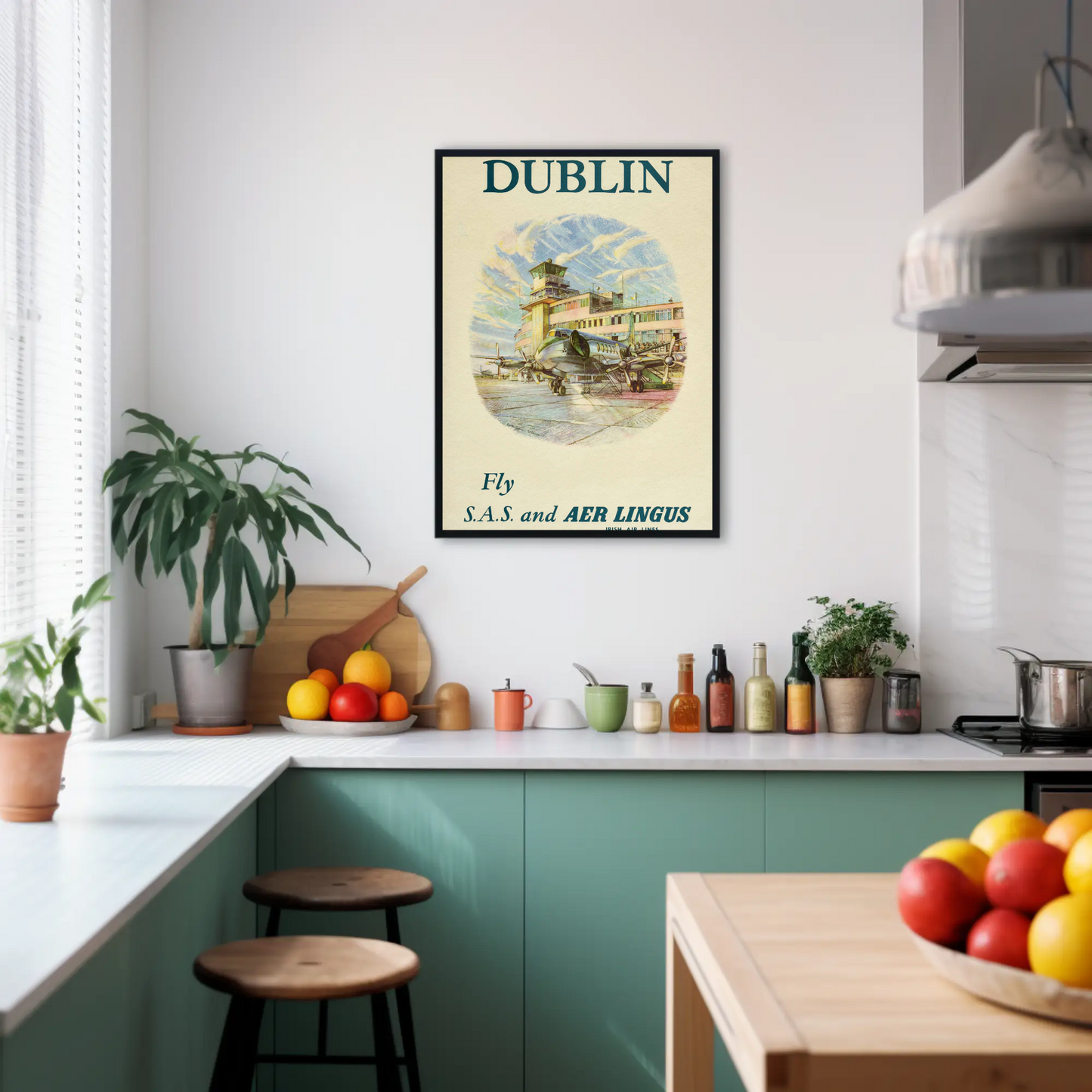 Vintage Poster - Dublin Aer Lingus Airport