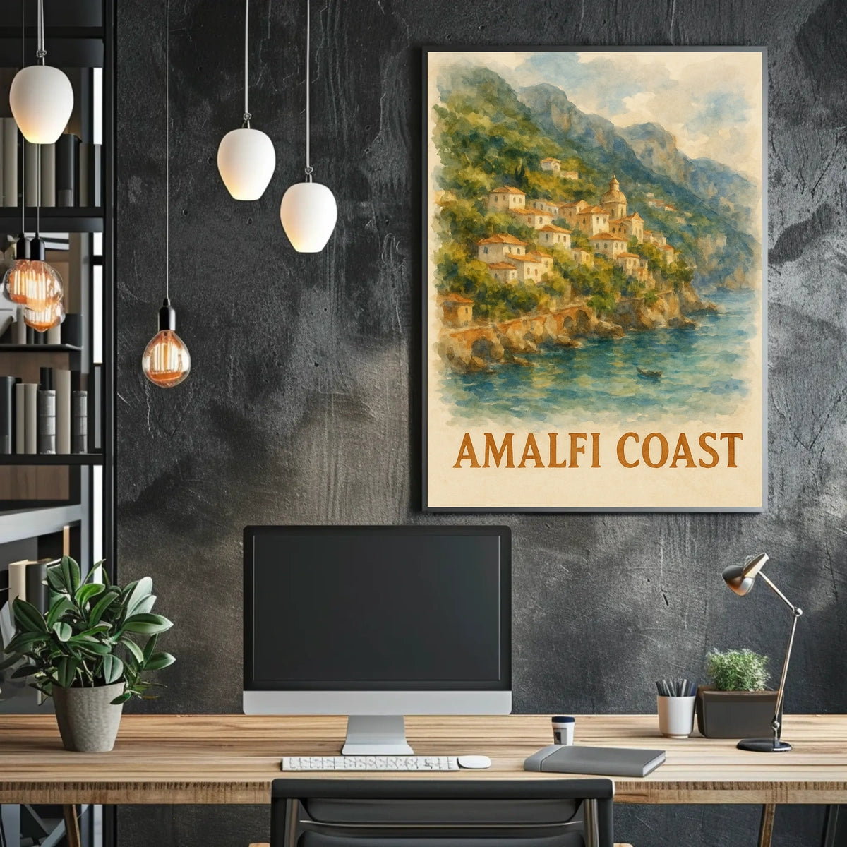 Amalfi Coast Poster Wall Art Decor Coastal Vibes Artwork