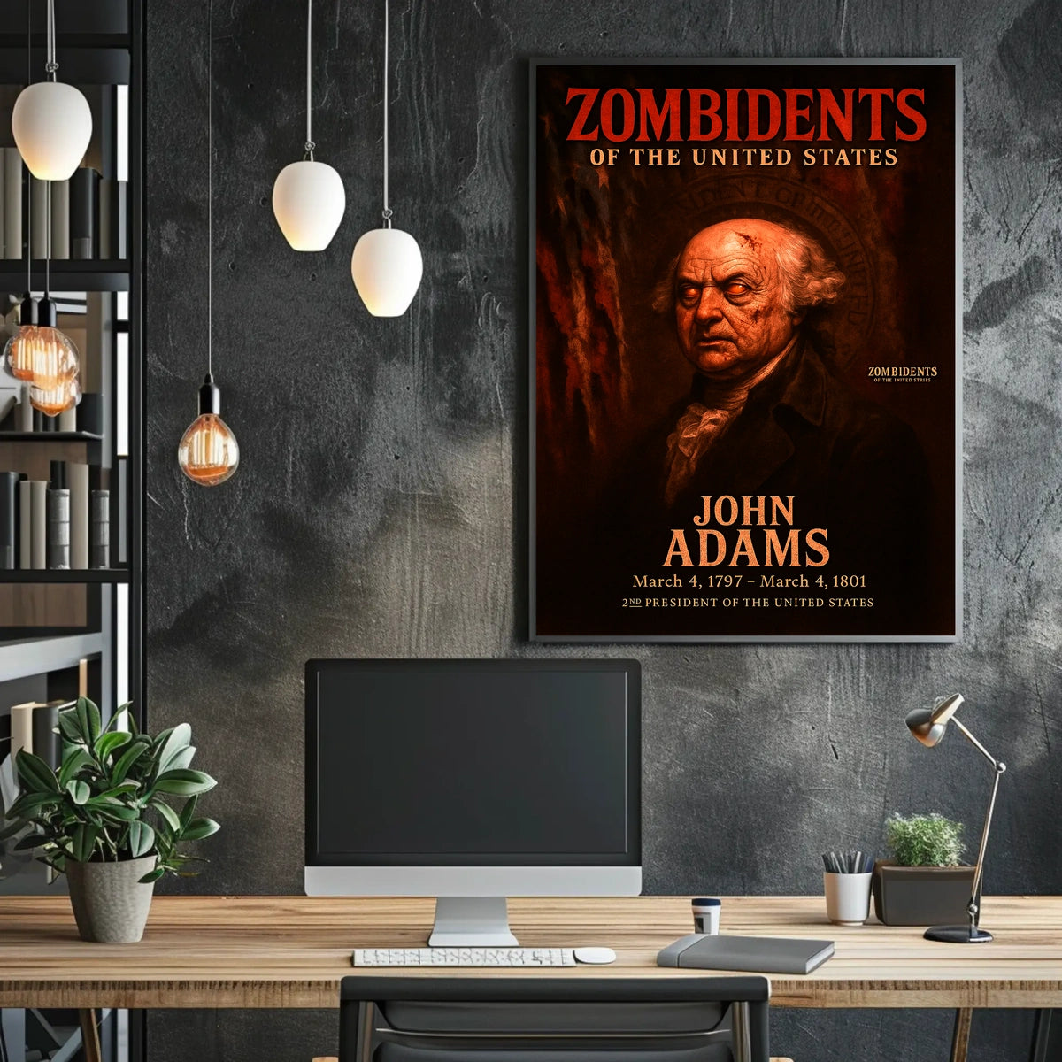John Adams 2nd President of the United States Zombidents Poster Series