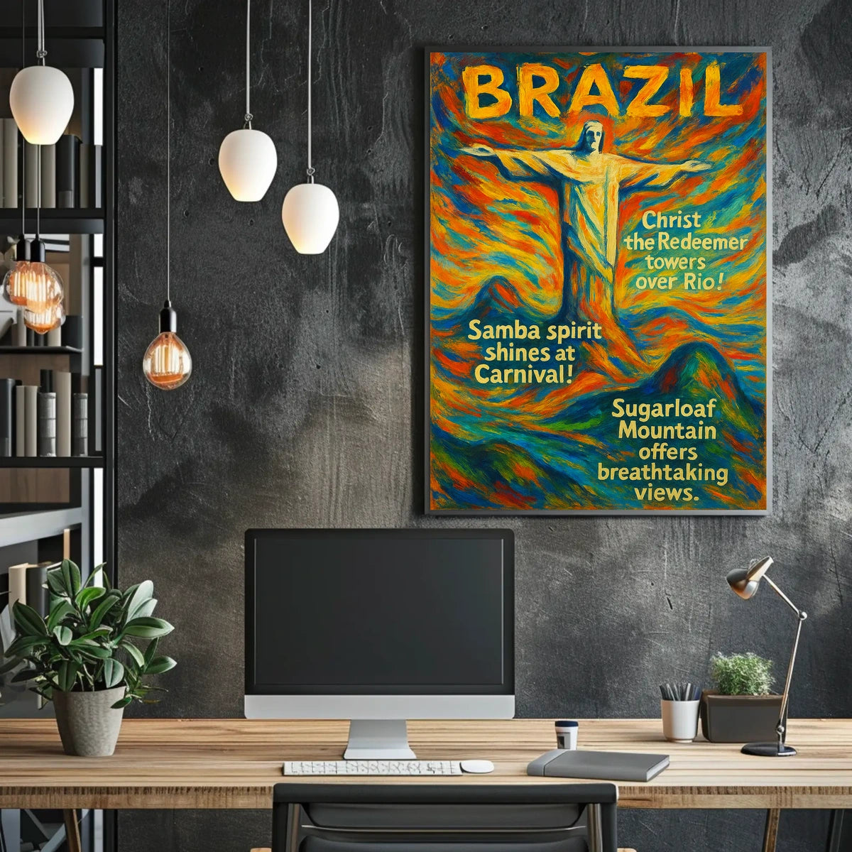 Brazilian Carnival Vibes: Rio Landmarks Art Poster