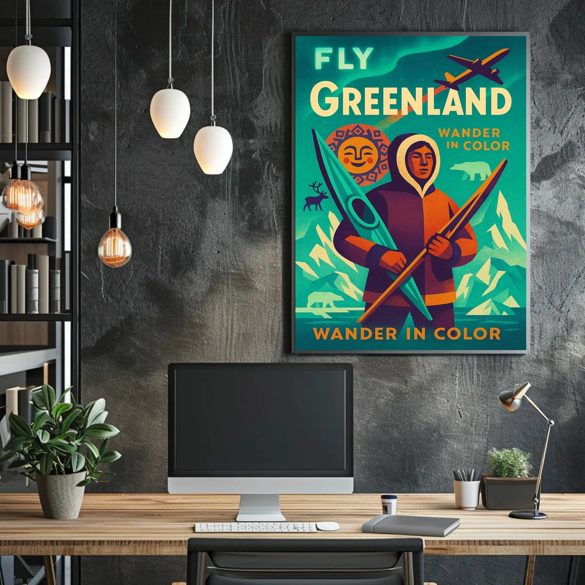 Wander In Color Fly Greenland Poster
