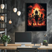 Jazz Robots Neon Futurism Collectible Poster