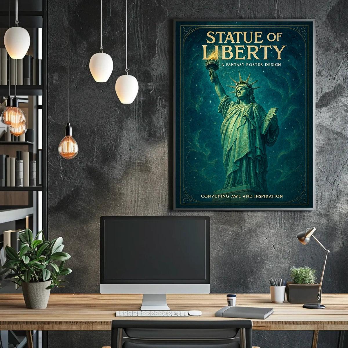 Statue of Liberty A Fantasy Poster Design Poster