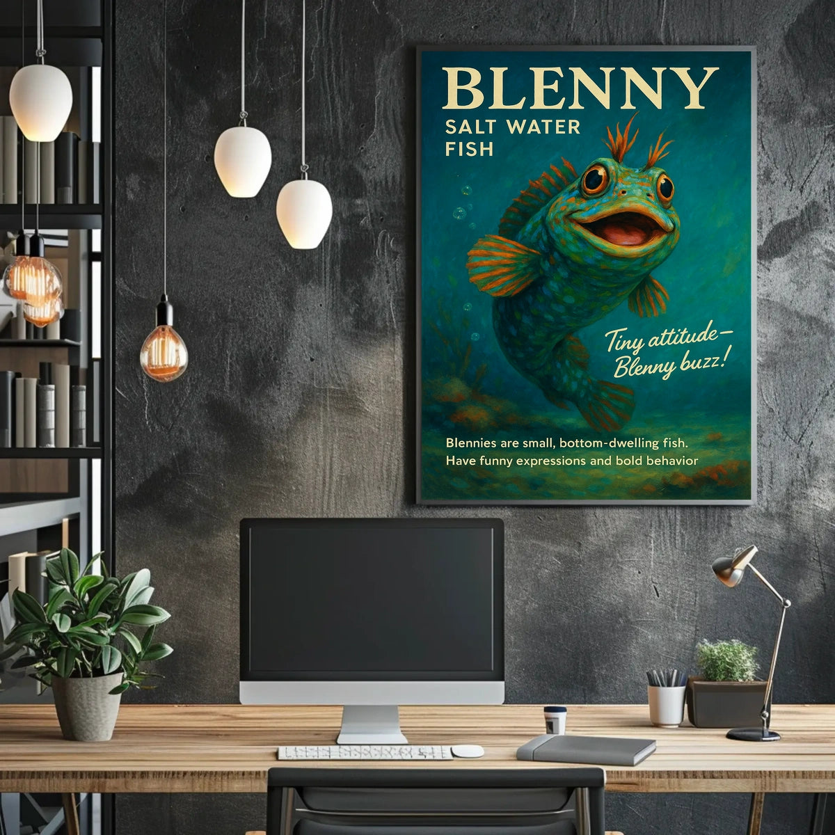 Blenny Salt Water Fish Poster