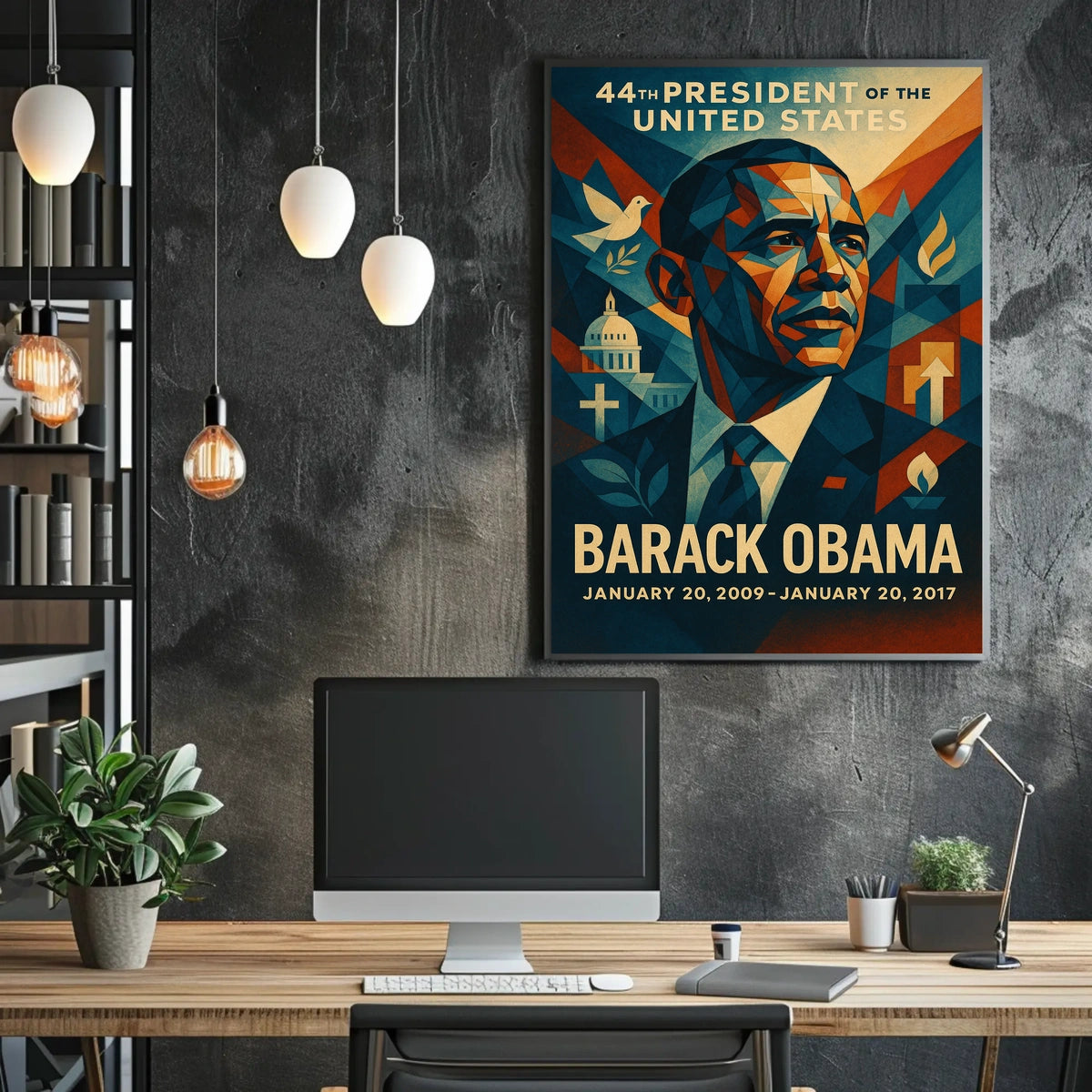 Obama Era Presidential Portrait Art Poster