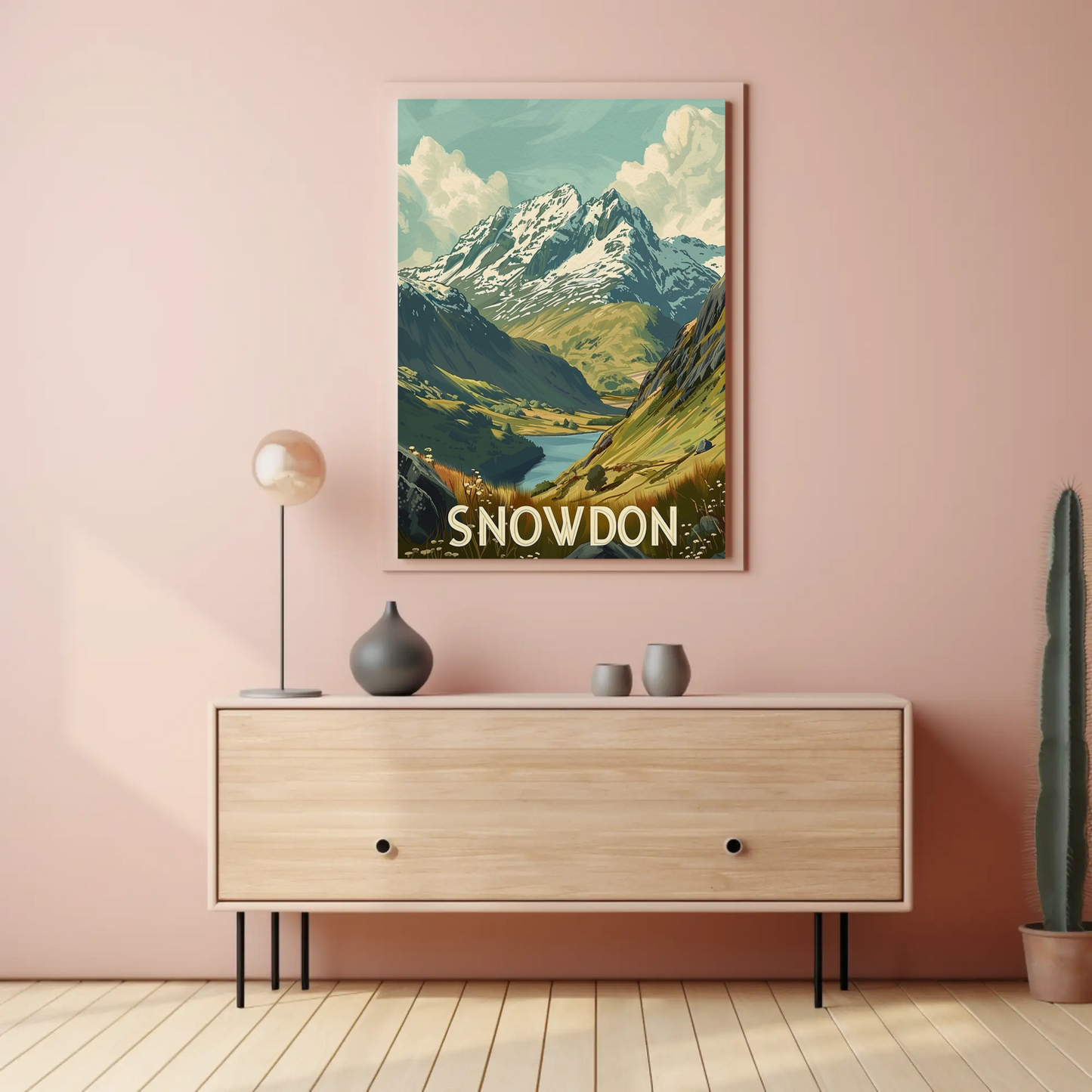 Snowdon Mountain Landscape Travel Poster