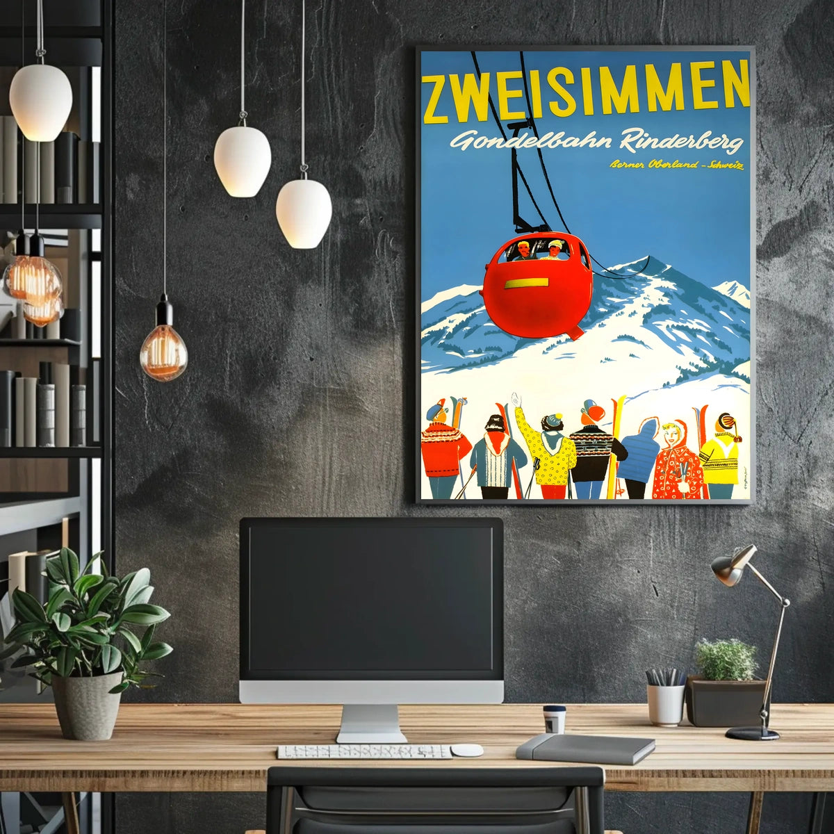 Zweisimmen Gondelbahn Rinderberg Poster
