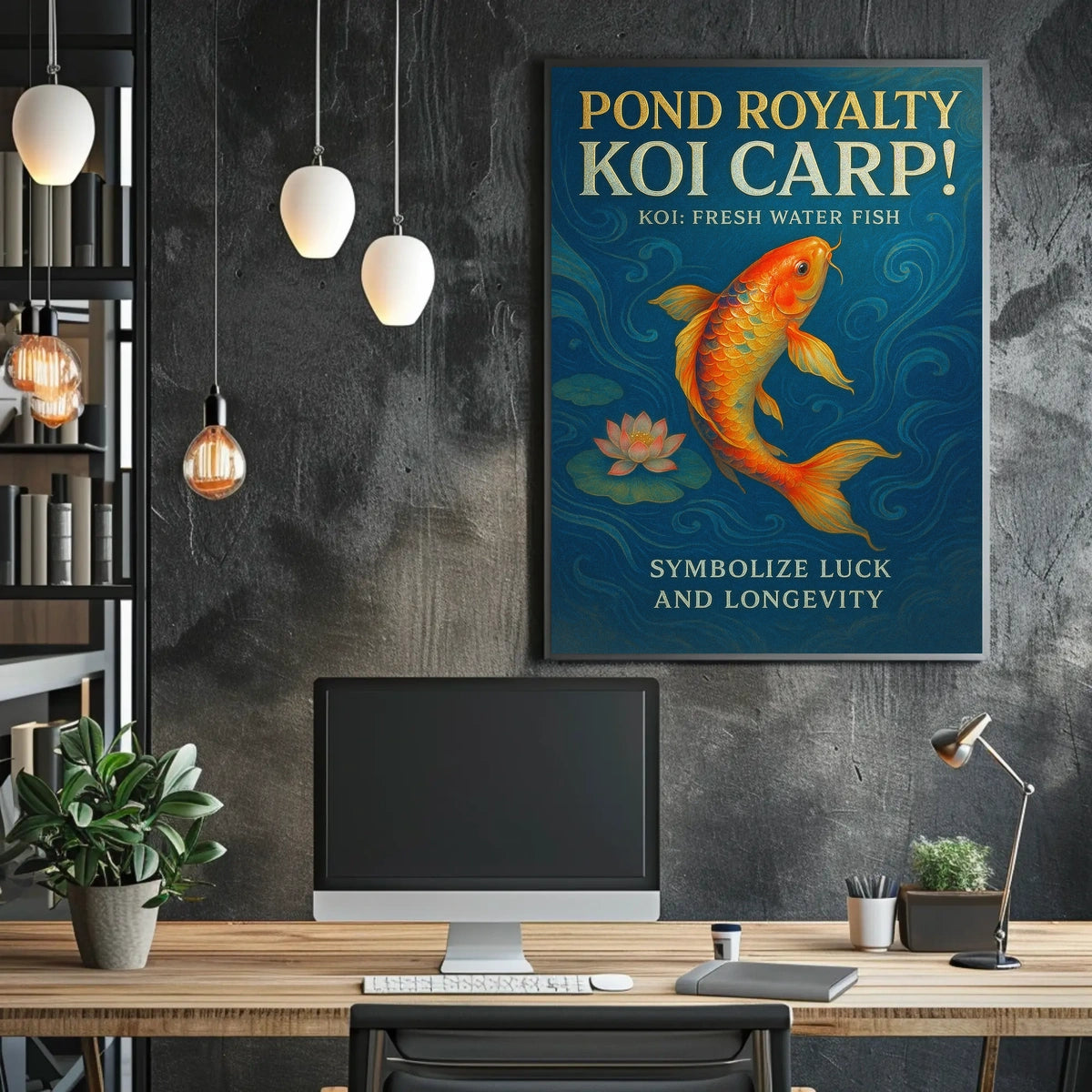 Pond Royalty Koi Carp Poster