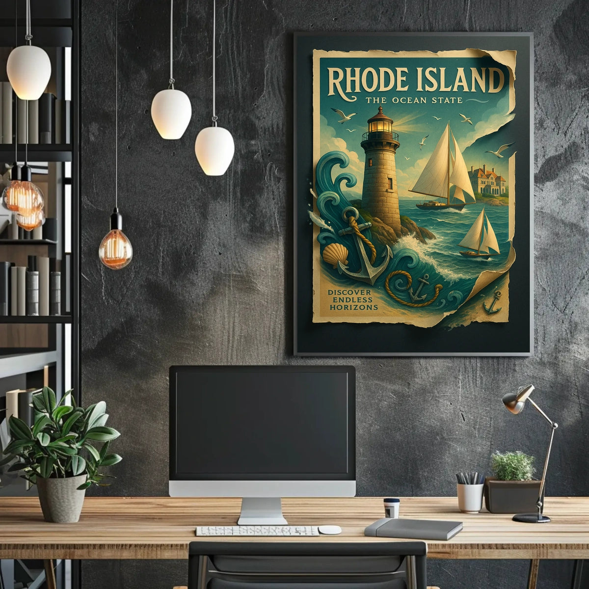 Rhode Island The Ocean State Poster