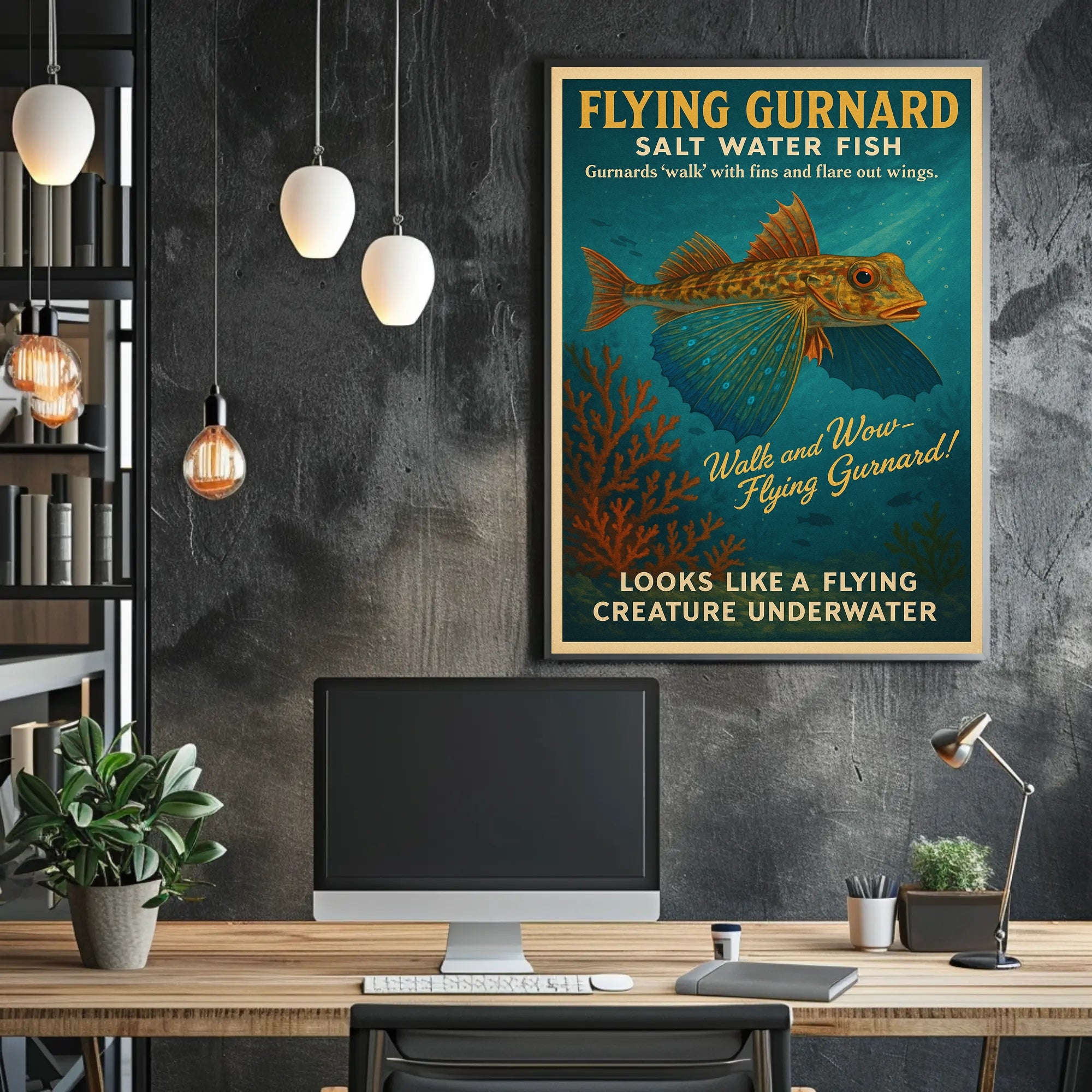 Flying Gurnard Salt Water Fish Poster PosterGoat