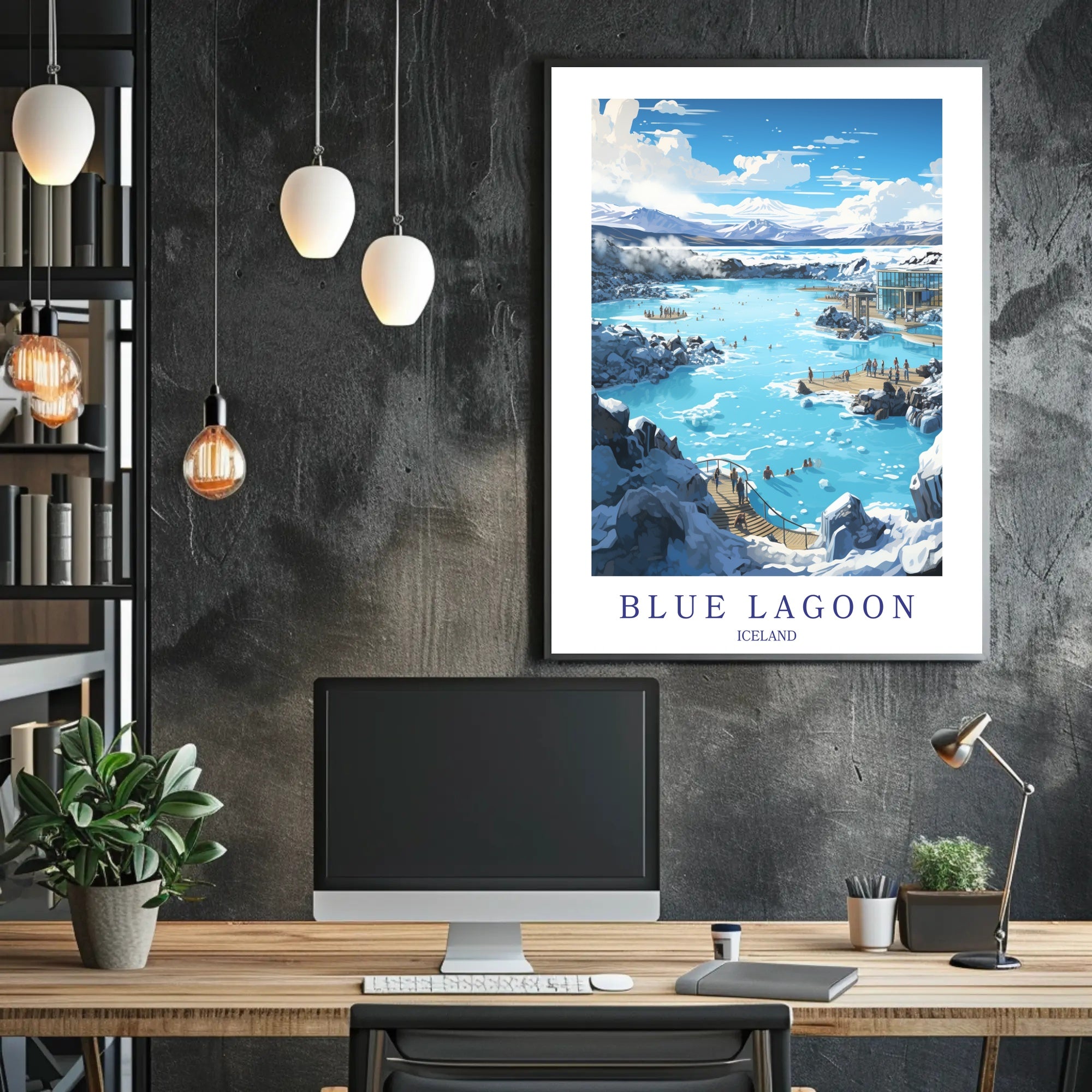 Blue Lagoon Escape: Icelandic Tranquility Travel Poster PosterGoat