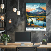 Lassen Volcanic National Park Vintage Travel Poster