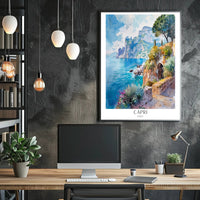 Capri Italy Watercolor Travel Poster PosterGoat