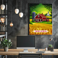 Indiana Countryside Illustration Poster