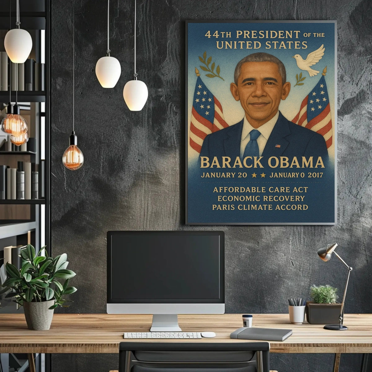 Obama Presidency Commemorative Art Historical or Presidential Poster