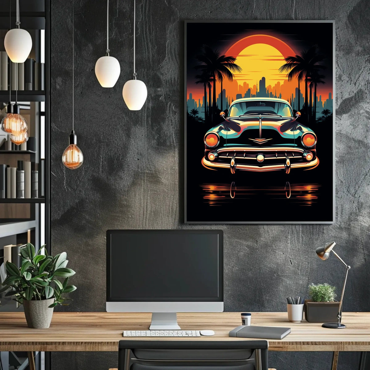Retro Sunset Drive Poster