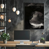 Gothic Dreamscape: Mysterious Woman with Stone Bridge Poster PosterGoat