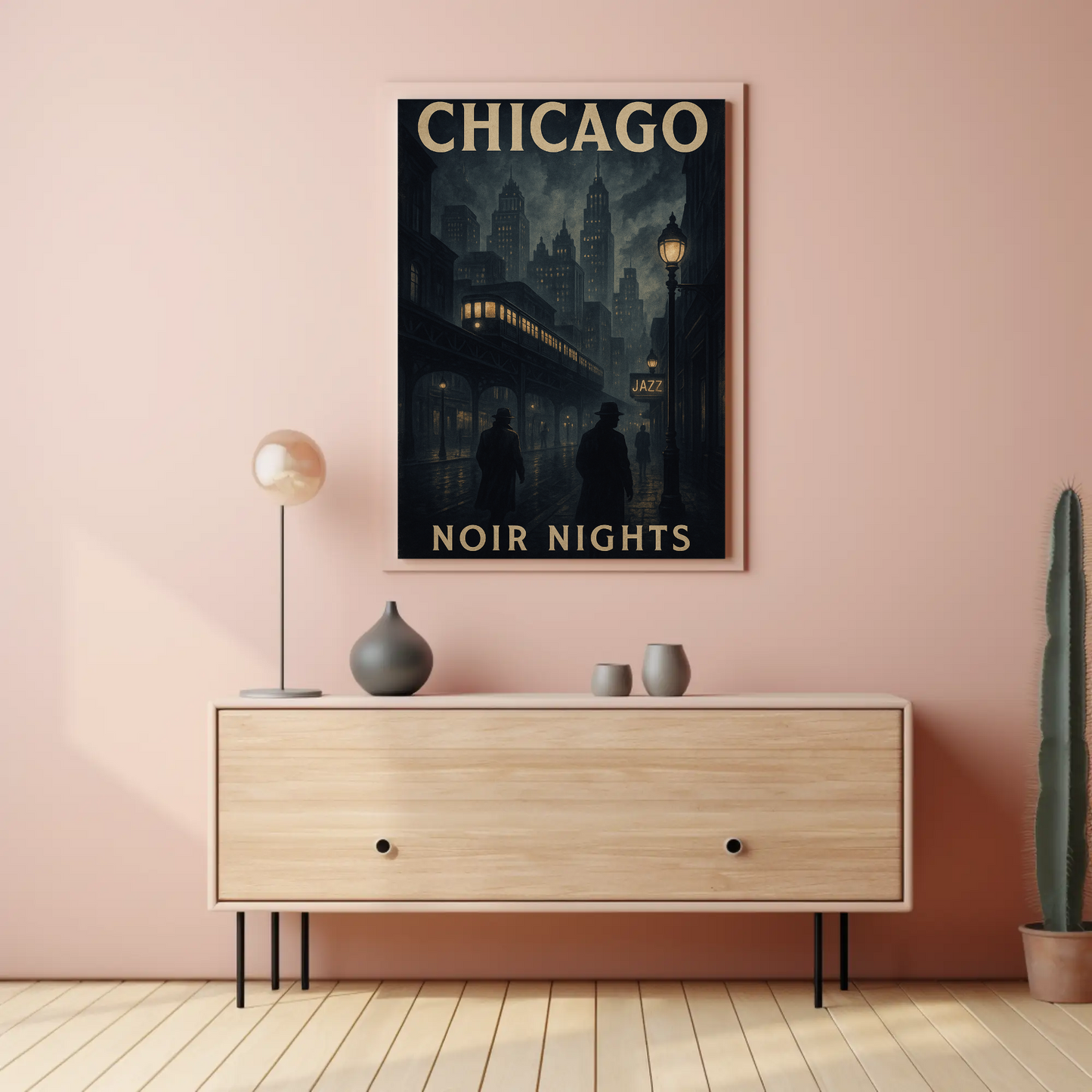 Chicago Noir Nights Jazz Travel Poster