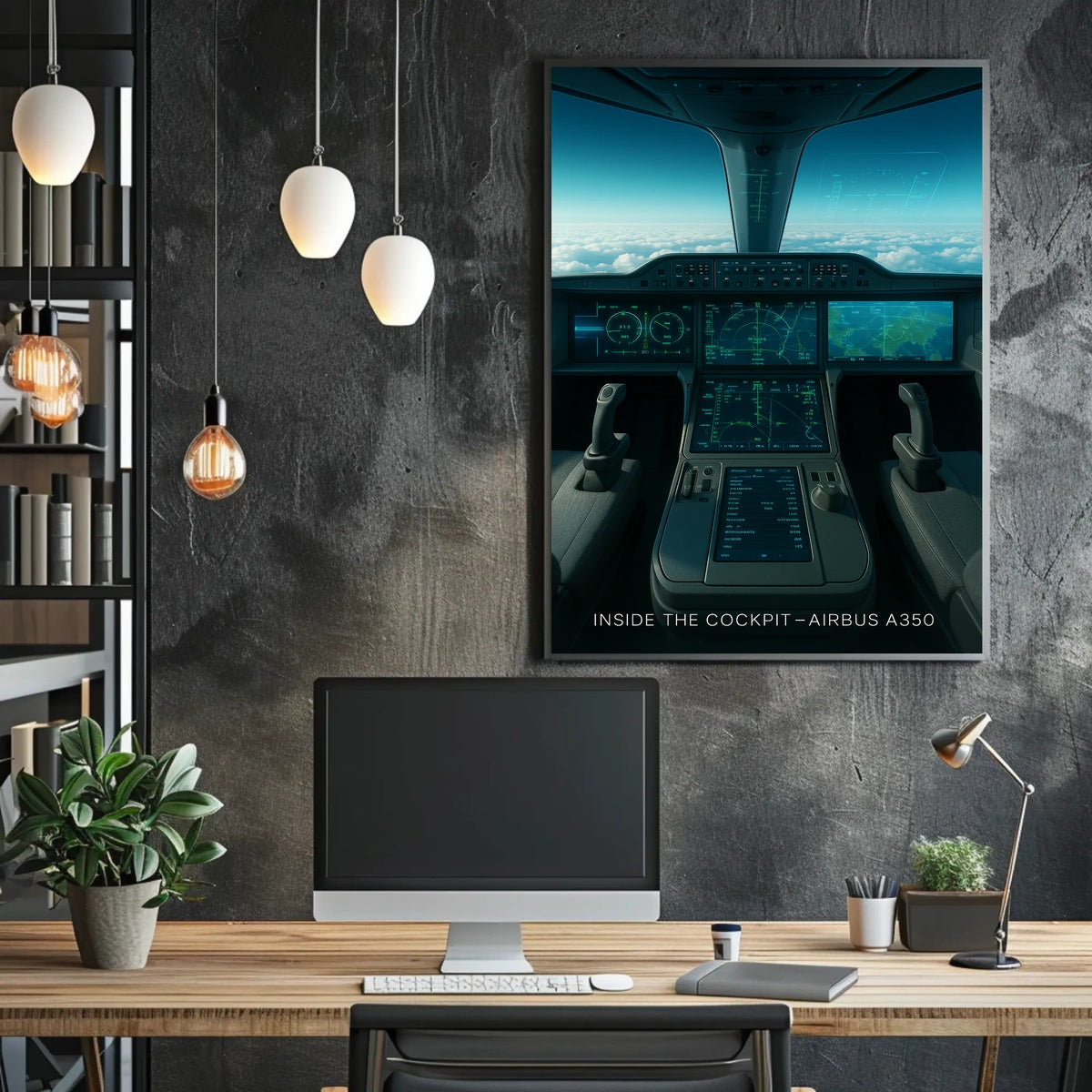 Inside the Cockpit Airbus A350 Poster