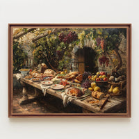 Mediterranean Feast: Rustic Celebration Art Poster