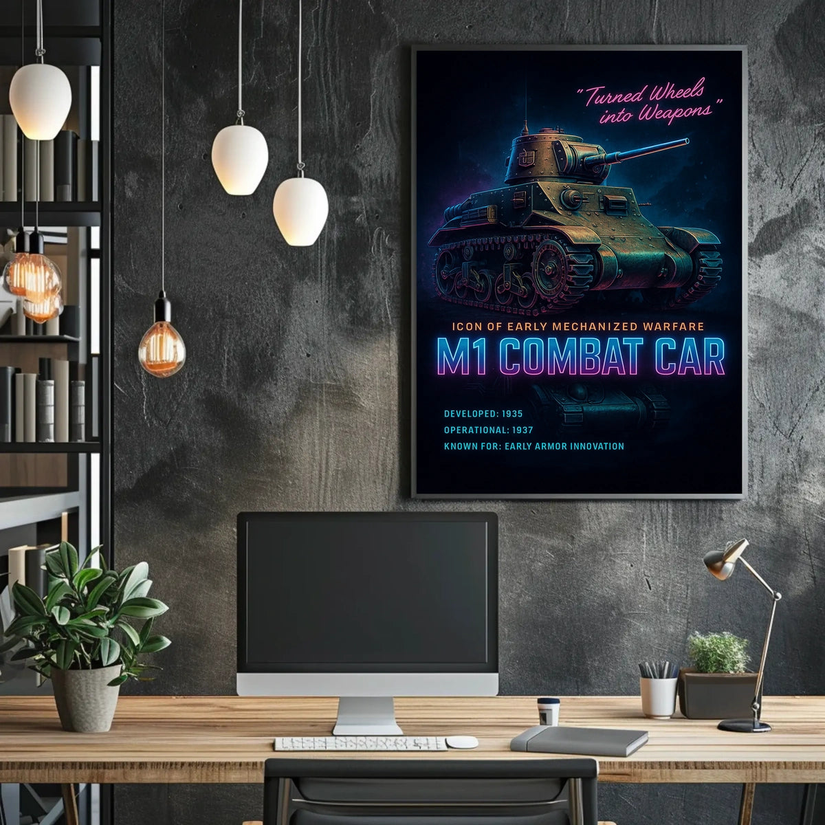 M1 Combat Car Icon Of Early Mechanized Poster