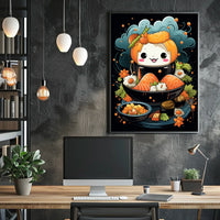 Cute Smiling Sushi Art - Abstract, Artistic, or Pop Culture Poster