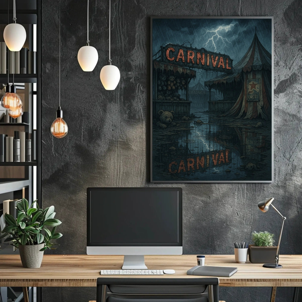 Eerie Carnival Night Poster
