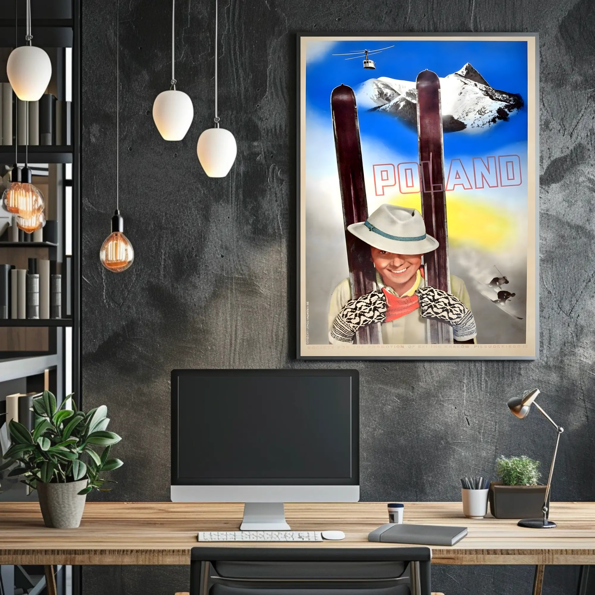 Poland Skiing Adventure Vintage Travel Poster PosterGoat