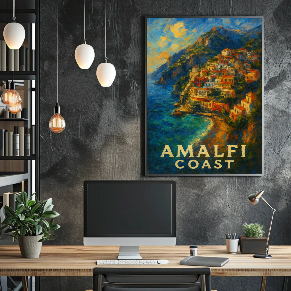 Amalfi Coast Poster Wall Art For Coastal Home Decor