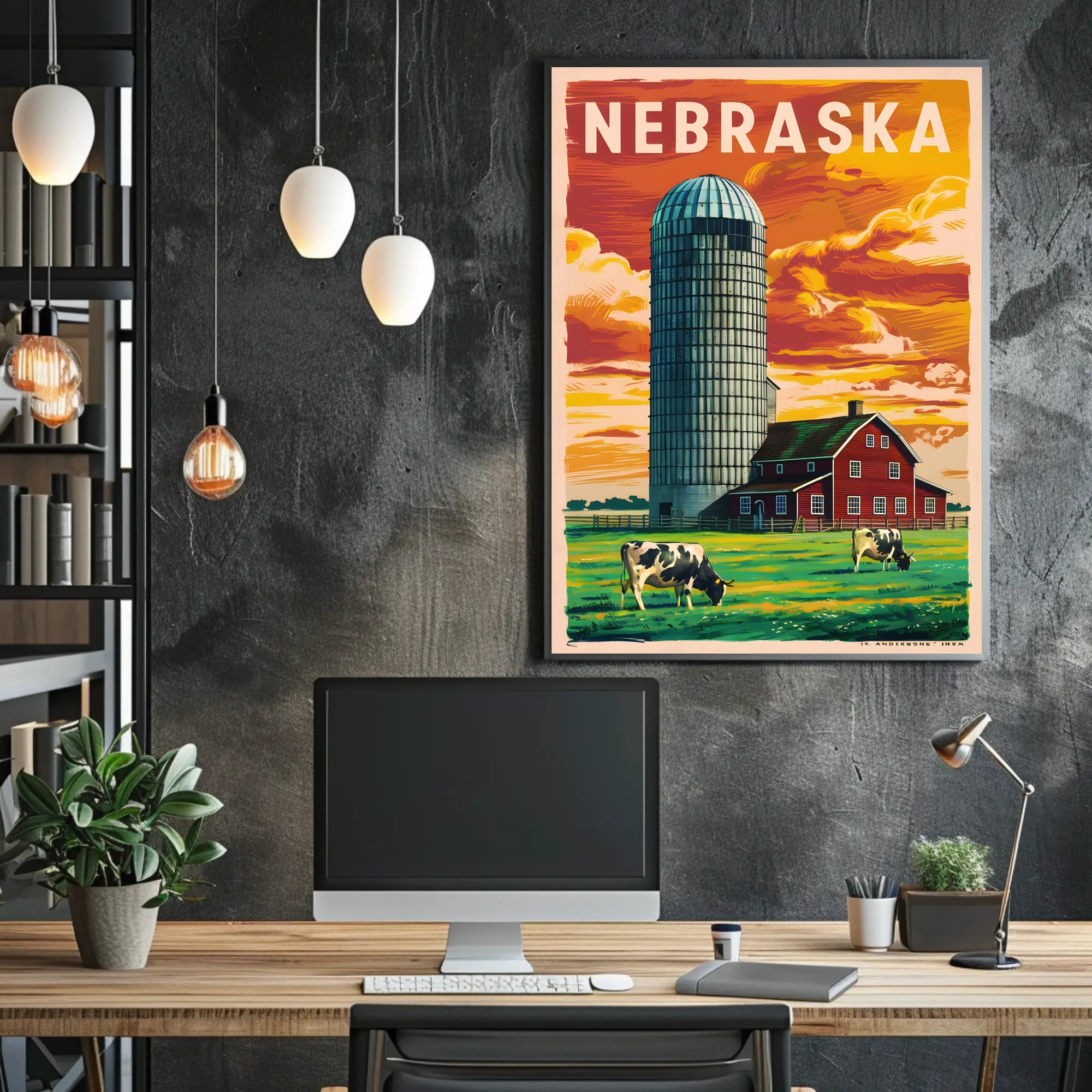Nebraska Farm Landscape Poster