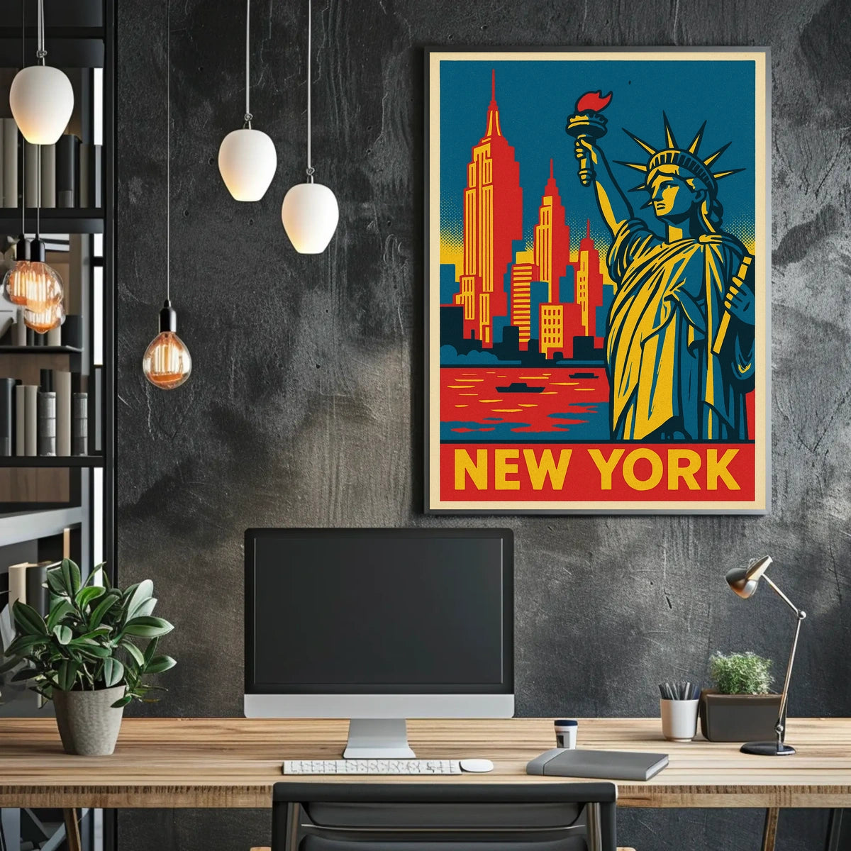 New York Iconic Landmarks Poster