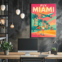 Miami Roller Skating Adventure Travel Poster