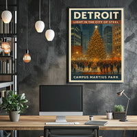 Detroit Light In The City Of Steel Poster