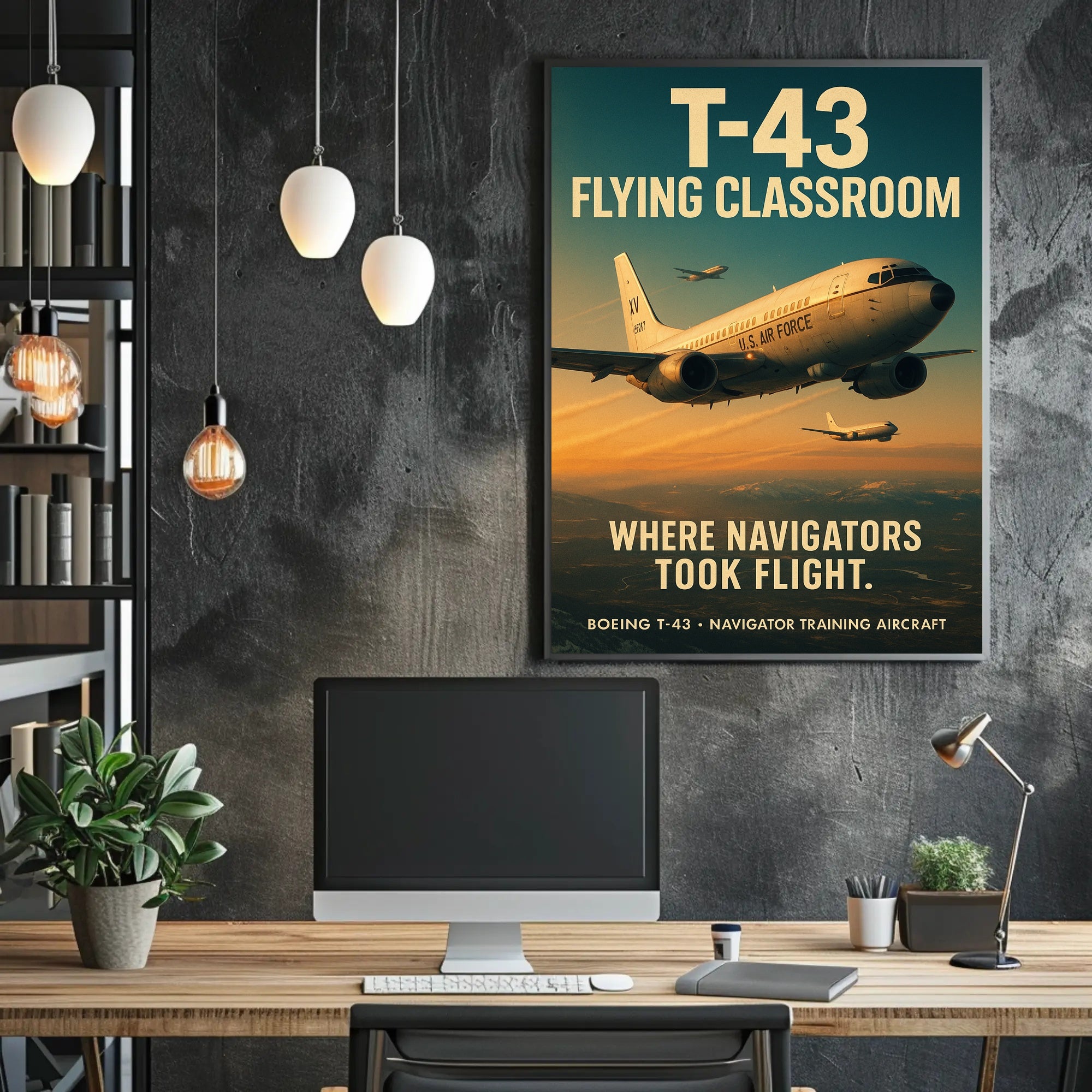 Boeing T-43 Aircraft Military Recruitment Art Poster