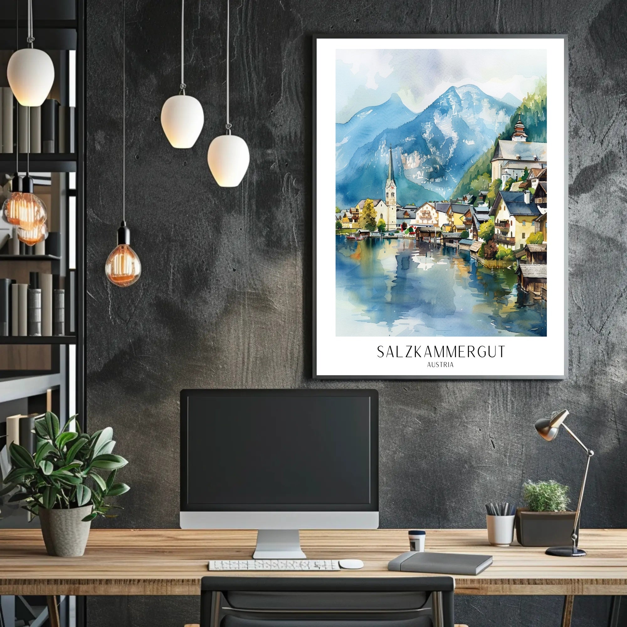 Salzkammergut Lakeside Charm Travel Poster PosterGoat