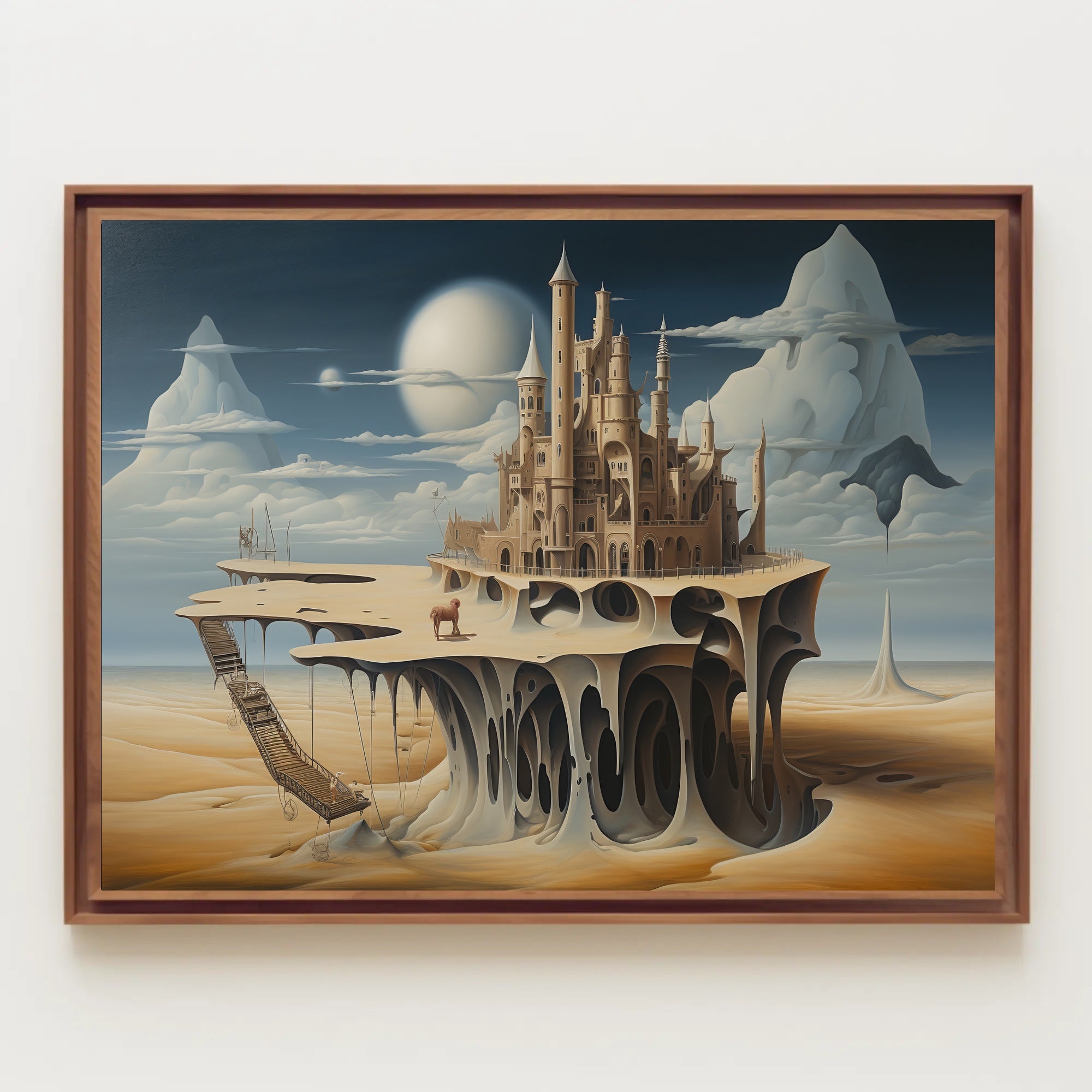 Surreal Castle on Floating Island Fantasy Poster