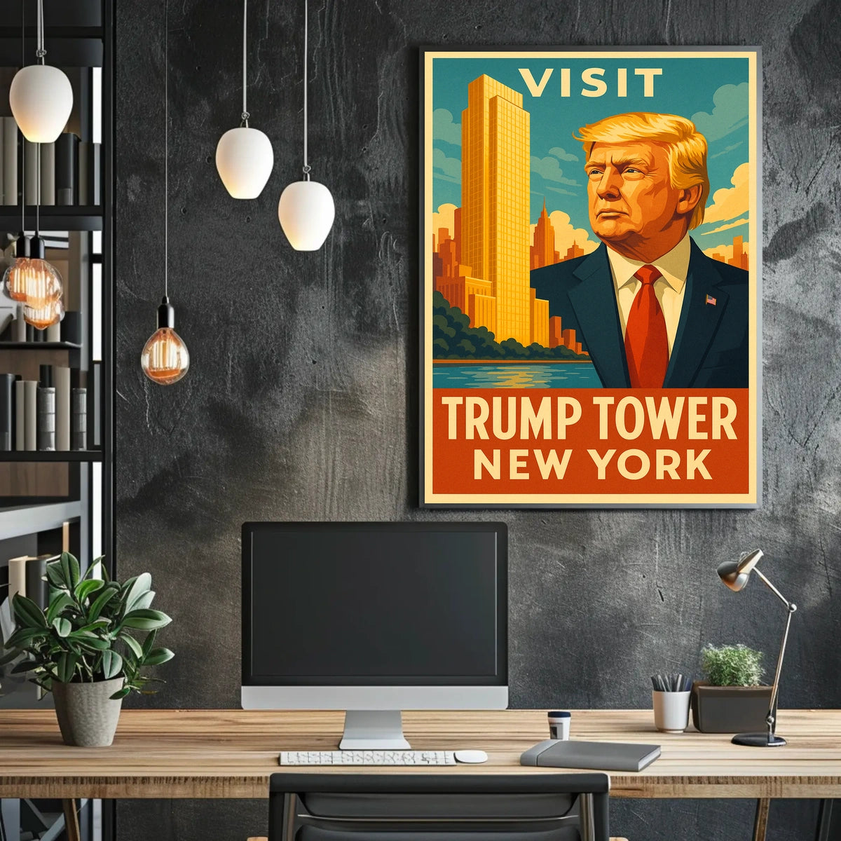 Trump Tower New York City Travel Poster Vintage Wall Art