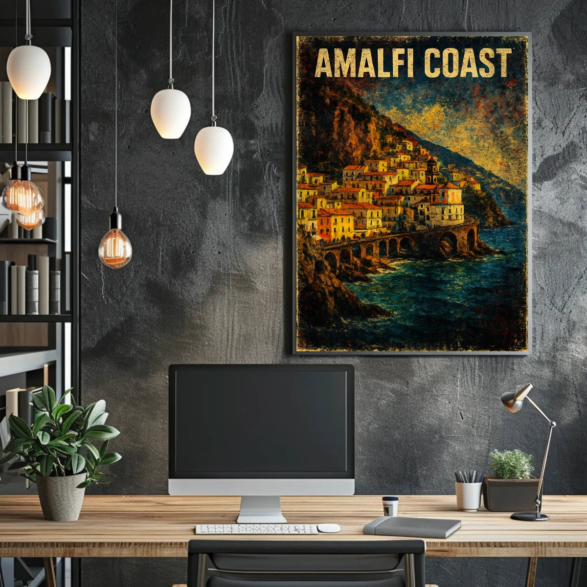 Amalfi Coast Poster Wall Art For Coastal Home Decor
