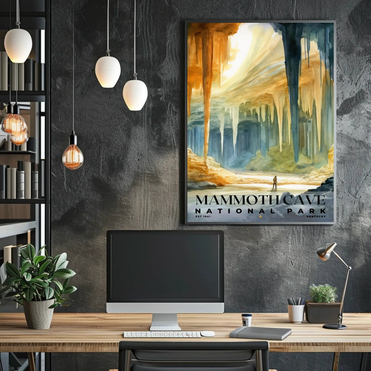 Mammoth Cave Watercolor Wall Art Poster
