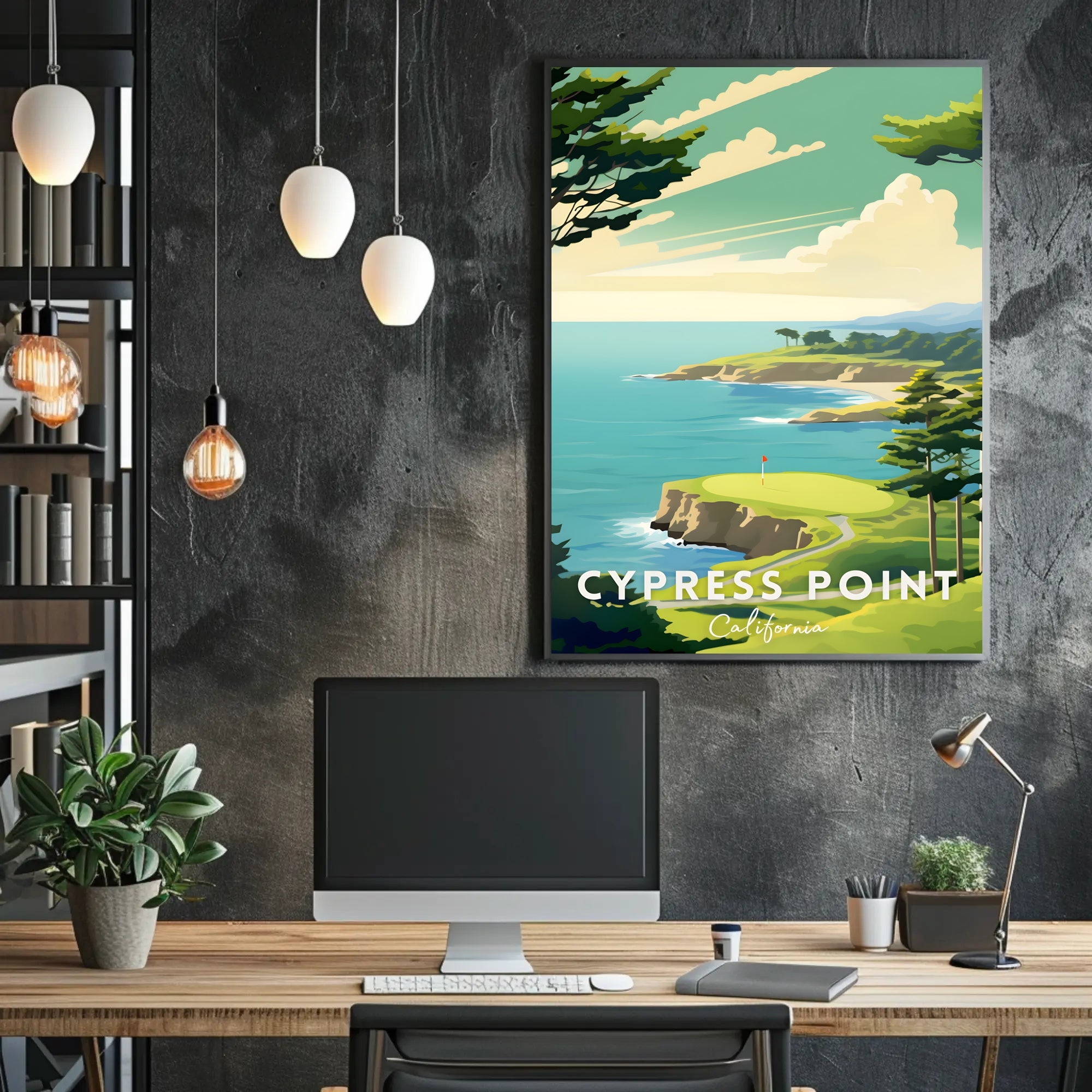 Cypress Point Coastal Golf Travel Poster