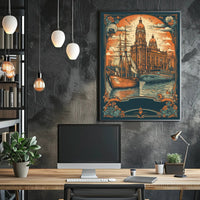 Vintage Maritime Illustration Poster