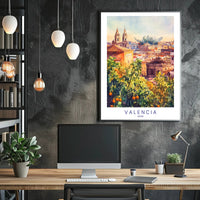 Valencia Skyline Poster PosterGoat