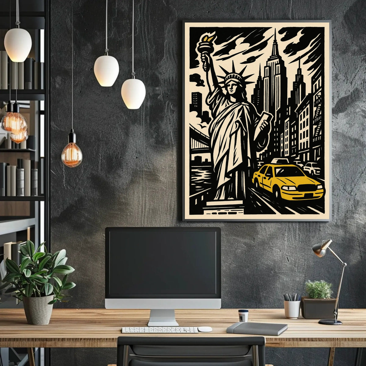 Iconic New York Poster Bold Urban Wall Art for Living Rooms