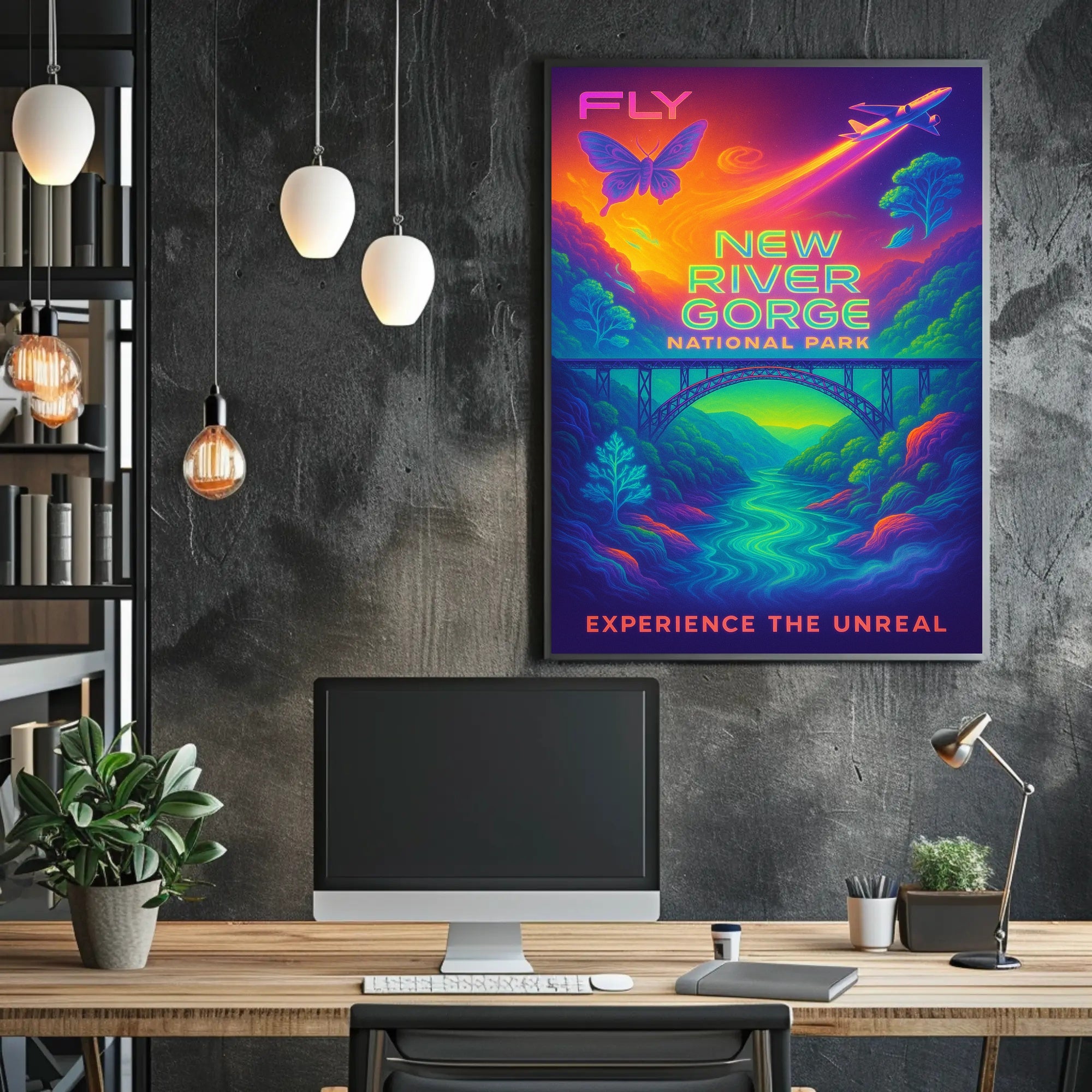 Fly to New River Gorge National Park Poster