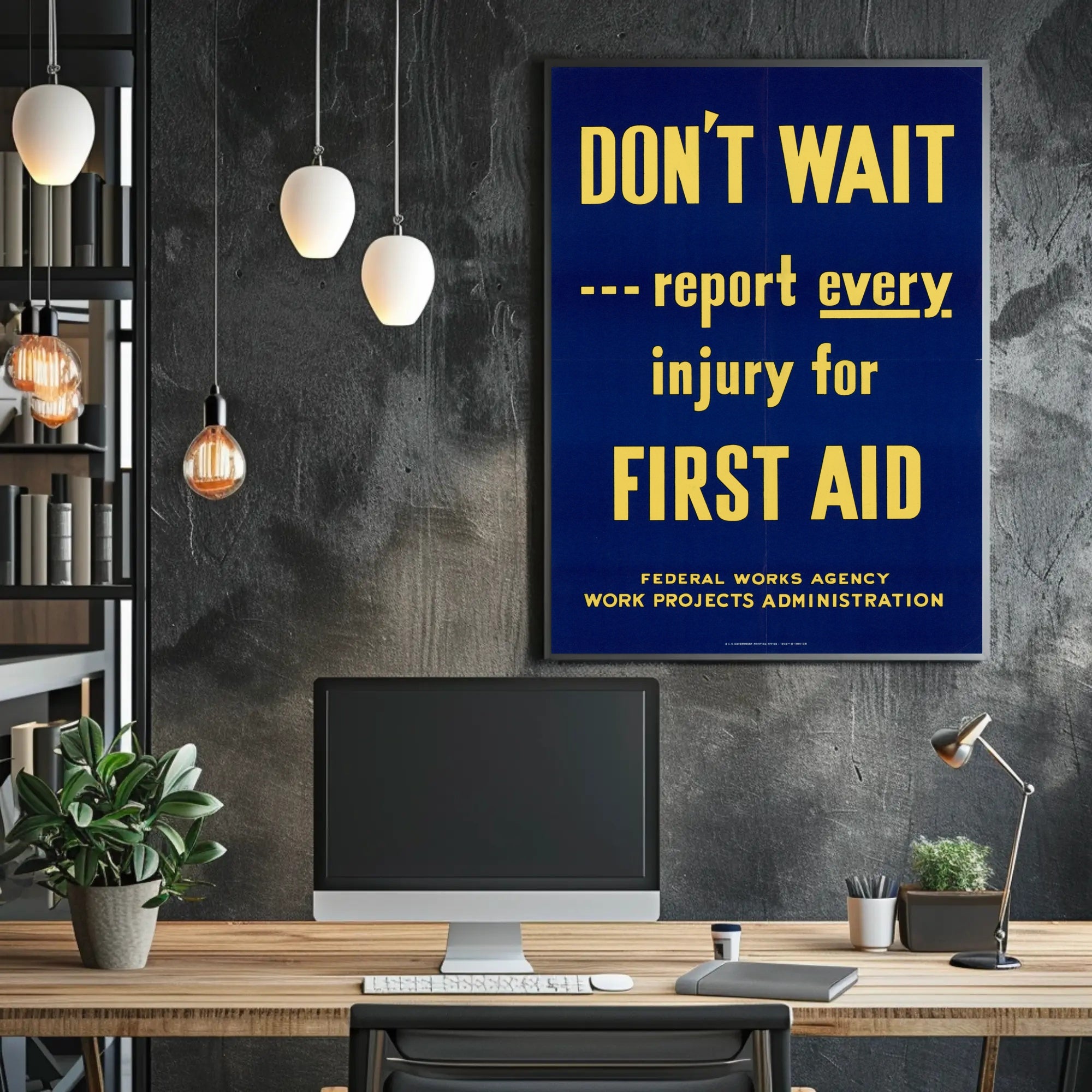 Workplace Safety Awareness: Mid-Century Propaganda Poster PosterGoat