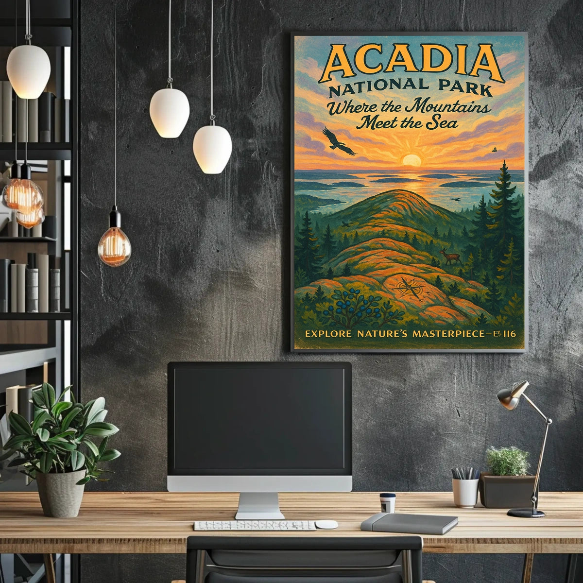 Acadia National Park Where the Mountains Meet the Sea Poster