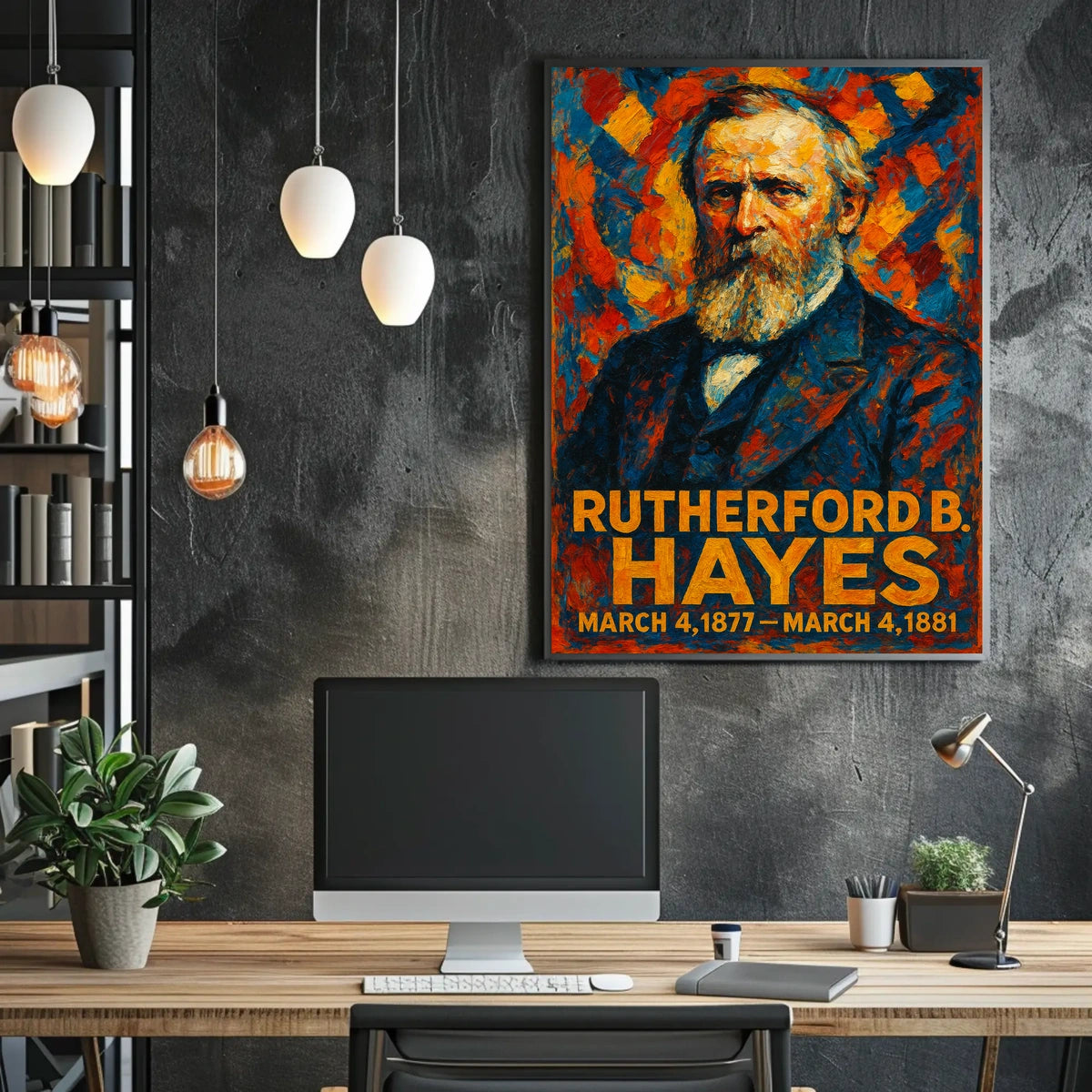 Rutherford B. Hayes 19th President of the United States Glitch Hop Art Poster